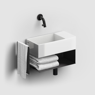 Clou New Flush Open Meuble - 44x18x21.2cm - droite - avec porte-serviettes - noir