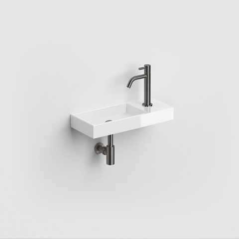 Clou Mini Wash Me fontein 45x19cm kraangat rechts Keramiek Wit -licht beschadigd- OUTLETSTORE STORE44667
