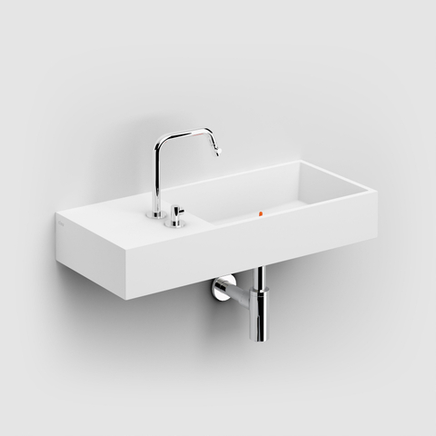 Clou Wash Me lavabo 75x32cm trous de robinet pré-percés Aluite Blanc mat SW102638