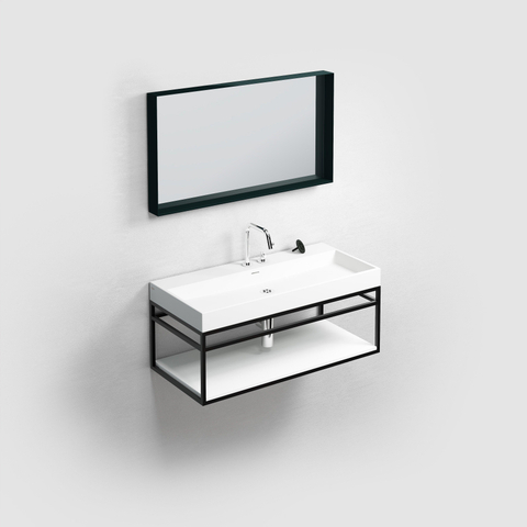 Clou Look at Me miroir – rectangle – 90 x 50 cm – sans éclairage – Noir mat SW417043