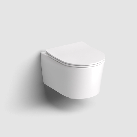 Clou InBe hangtoilet – compact – spoelrandloos – 36,5 x 48 cm – met softclose zitting – mat wit SW993251