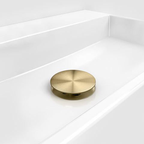 Clou Mini Wash Me plug met afdekkap goud geborsteld PVD SW1108685