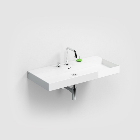 Clou New Wash Me wastafel - 90x42x8cm - 1 kraangat - wit SW440840