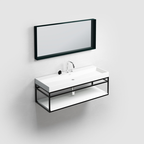 Clou Look at Me miroir – rectangle – 110 x 50 cm – sans éclairage – Noir mat SW417061