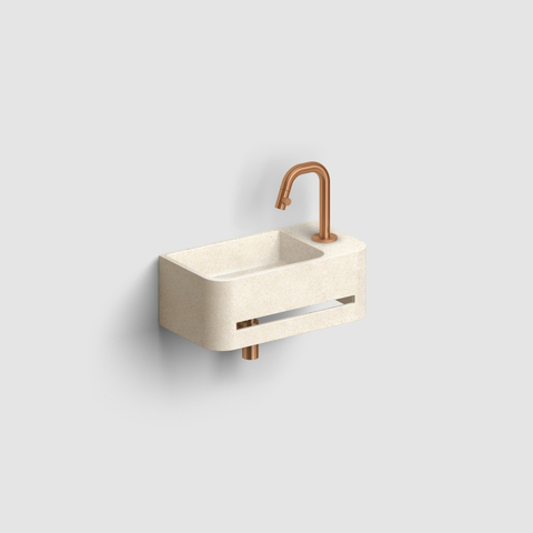 Clou InBe 9 fontein 43cm met handdoekhouder beige microrazzo SW1442012