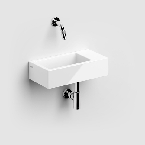 Clou Flush 3 lave-mains - 36x18x9cm - sans trou de robinet - droite - blanc brillant SW9329
