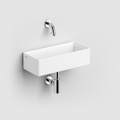 Clou Aluite fontein - 38x18x10cm - rechthoek - zonder kraangat - zonder overloop - mat wit SW106247