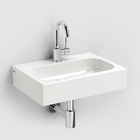 Clou Mini Match Me lave-mains 45x10cm trou de robinet pré-percé marbre minéral blanc SW385139