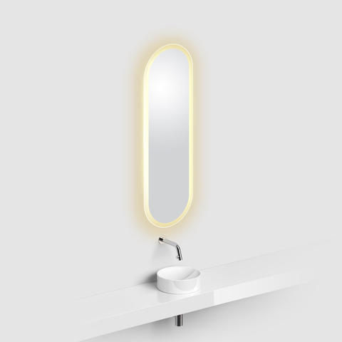 Clou Look at Me miroir 90x28cm éclairage à LED Ovale bord satiné Verre SW636637