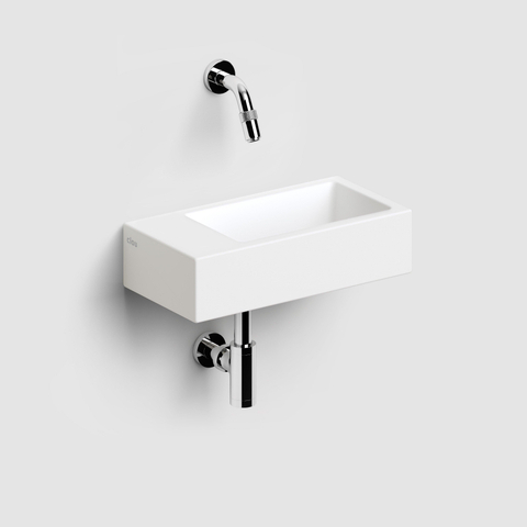 Clou Flush lave-mains - 36x18x9cm - sans trou robinet - gauche - sans trop-plein - blanc mat SW795716