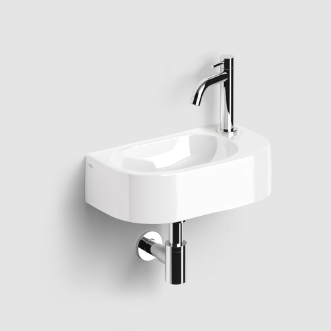 Clou InBe kit lave-mains - 41x22.5x11cm - trou de robinet à droite - sans trop-plein - avec robinet chromé - blanc brillant SW957695