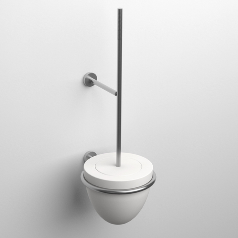 Clou Slim ensemble porte-balai de WC 13,2x37cm inox brossé SW9732