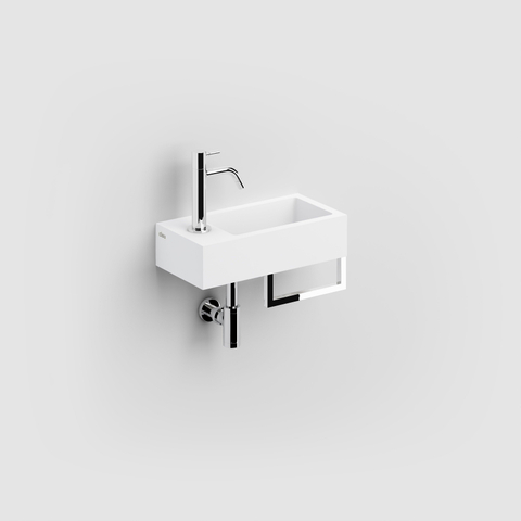 Clou Aluite lave-mains - 36x18x9cm - rectangulaire - trou robinet gauche - blanc mat SW102686