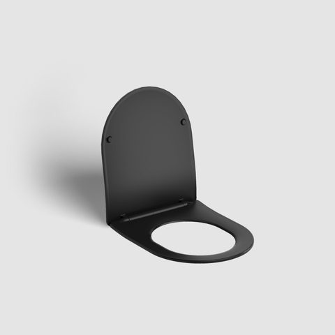 Clou InBe WC suspendu – compact – sans bride – 36,5 x 48 cm – avec abattant softclose – noir mat SW993248