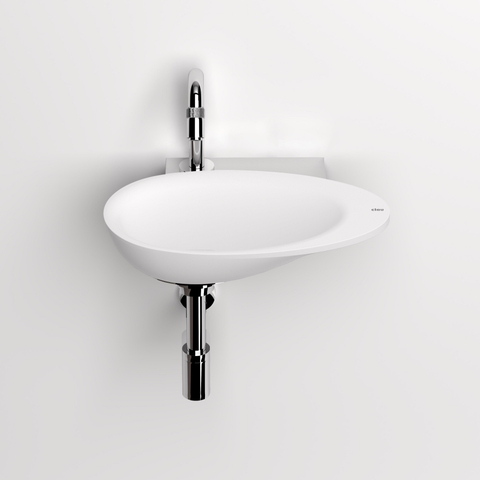 Clou First lave-mains - 36x21.8x8cm - ovale - aluite - sans trou robinet - blanc mat SW9275