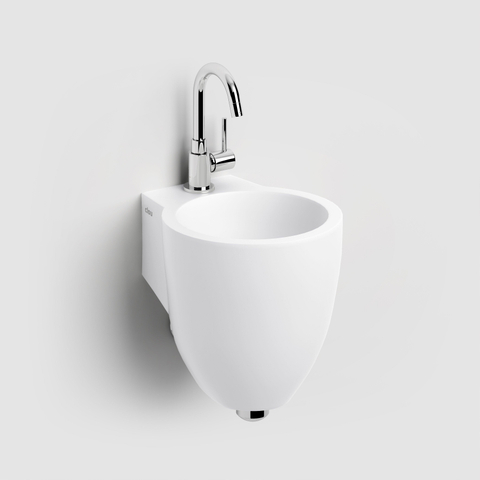 Clou Aluite lave-mains - 27x31.5x28cm - trou robinet centre - sans trop-plein - blanc mat SW9901