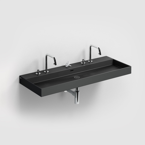 Clou Wash me nouveau lavabo 110cm sans prise céramique noire mate SW440845