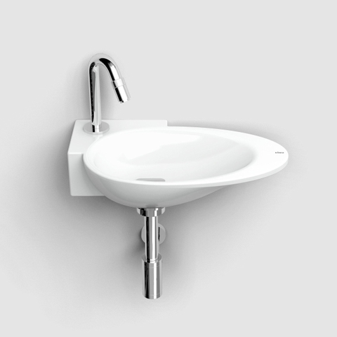 Clou First lave-mains - 38.8x24.6x9cm - ovale - céramique - trou robinet gauche - blanc SW9267