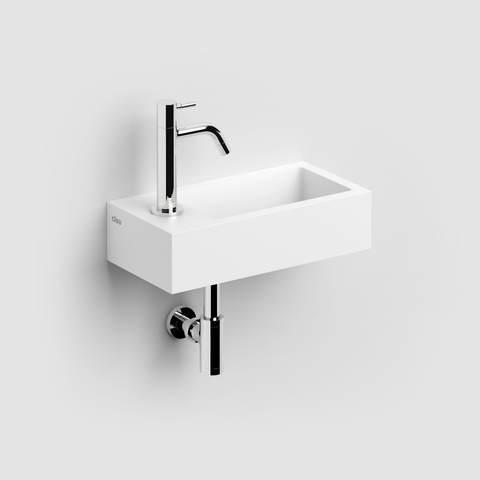 Clou Aluite lave-mains - 36x18x9cm - trou robinet gauche - sans trop-plein - blanc mat SW9365