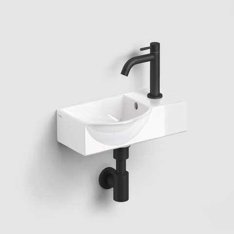 Clou InBe kit lave-mains - 41x22.5x11cm - 1 trou robinet - avec robinet - blanc brillant SW957696