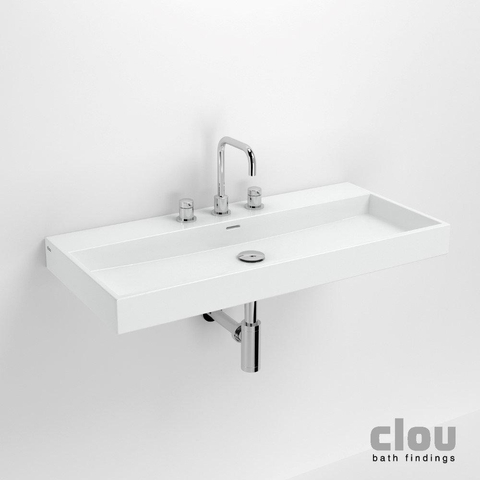 Clou Wash Me wastafel 90x42cm zonder plug Keramiek Wit SW9237