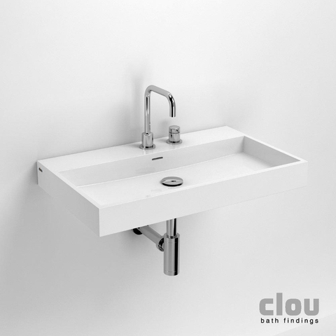 Clou Wash Me Wastafel 70x42cm Zonder Plug Mineraalsteen Wit CL 02