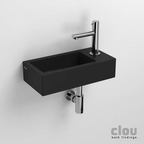 Clou Flush 3 Lavabo WC avec trou pour robinetterie et bonde droite 36x9x18cm céramique noir mat SW9358