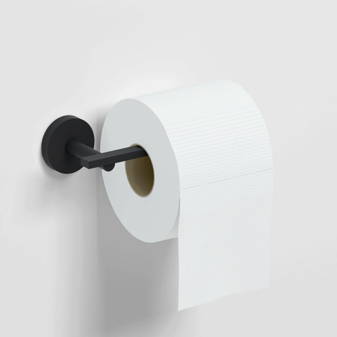 Clou Flat toiletrolhouder 16.5x4.8cm zonder klep Zwart mat SW86591