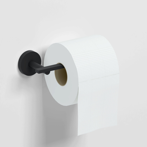 Clou Flat toiletrolhouder L vorm zonder klep mat zwart SHOWROOMMODEL SHOW25782
