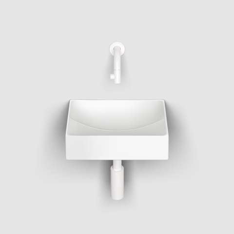 Clou Vale lave-mains - 28x19x7cm - rectangulaire - céramique - sans trou robinet - blanc mat SW451447