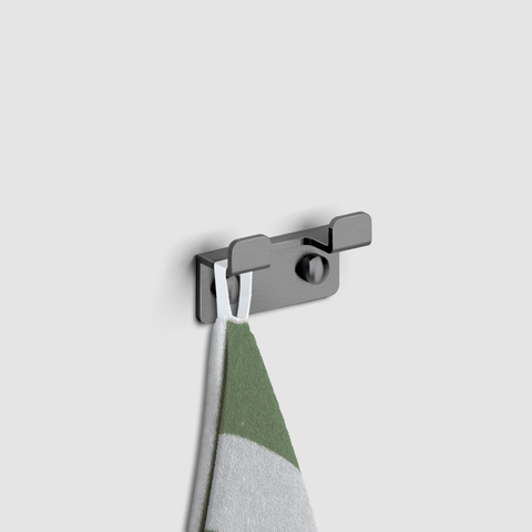 Clou Fold double patère gunmetal brossé PVD SW917289