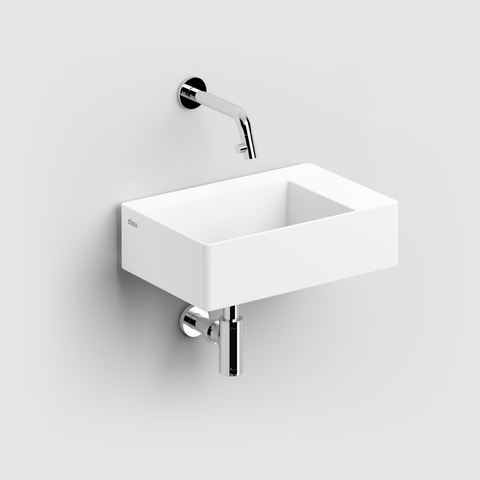 Clou Aluite lave-mains - 35.5x24.5x10cm - rectangulaire - trou robinet droite - blanc mat SW106243