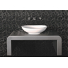 Crosstone Perre lavabo à poser 36x61,5x17cm 0 trous de robinet ovale Solid Surface blanc mat SW96946