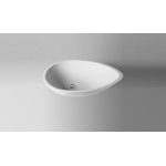 Crosstone Max Lavabo à poser 57.2x41.2x13.8cm ovale Solid Surface blanc mat SW96968