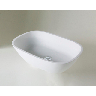 Crosstone Maike lavabo à poser 36x53x13,5cm 0 trous de robinetterie Solid Surface blanc mat