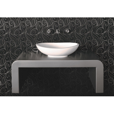 Crosstone Perre Lavabo à poser 61.5x36x17cm ovale Solid Surface blanc mat