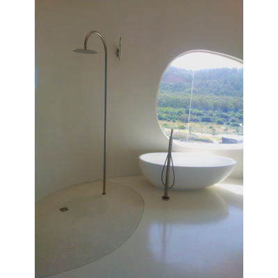 Crosstone Max baignoire îlot 176x96x51cm ovale Solid Surface blanc mat