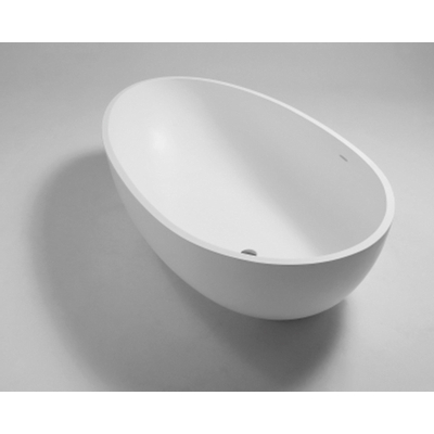 Crosstone Max baignoire îlot 176x96x51cm ovale Solid Surface blanc mat