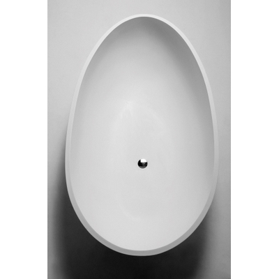 Crosstone Max baignoire îlot 176x96x51cm ovale Solid Surface blanc mat