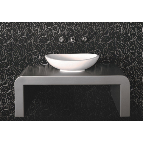 Crosstone Perre lavabo à poser 36x61,5x17cm 0 trous de robinet ovale Solid Surface blanc mat SW96946