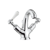 Crosswater Belgravia Wastafelkraan witte grepen medium - met waste - hoogglans chroom SW24291