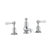 Crosswater Belgravia Wastafelkraan - 3 gats - witte grepen hoogglans - chroom SW24293