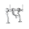 Crosswater Belgravia staande badkraan 2 gats witte grepen chroom SW24314 Crosswater Belgravia staande badkraan 2 gats witte grepen chroom SW24314