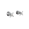 Crosswater Belgravia stopkranen inbouw koud en warm kruisgreep chroom SW24319 Crosswater Belgravia stopkranen inbouw koud en warm kruisgreep chroom SW24319