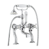 Crosswater Belgravia Robinet de baignoire sur plage - 2 trous - set de douchette - poignées croisillons - chrome SW24321