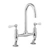Crosswater Belgravia Keukenkraan - 2 gats - witte grepen hoogglans - chroom SW24360