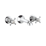 Ensemble de robinet Crosswater Belgravia - encastrable - 3 trous - poignée croix - 14,1 cm bec - chrome SW24294