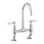 Crosswater Belgravia mitigeur de cuisine - 2 trous - poignées blanches - chromé SW24360