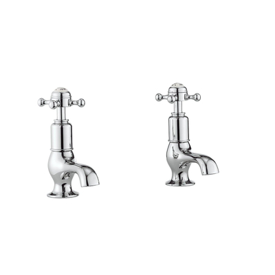 Crosswater Belgravia Wastafelkranen - medium koud/ warm - 2 gats - kruisgreep hoogglans - chroom