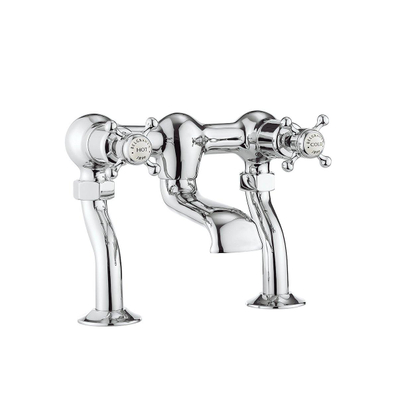 Crosswater Belgravia Crosshead Robinet de baignoire - montage apparent - bec 16,5 cm - laiton brossé